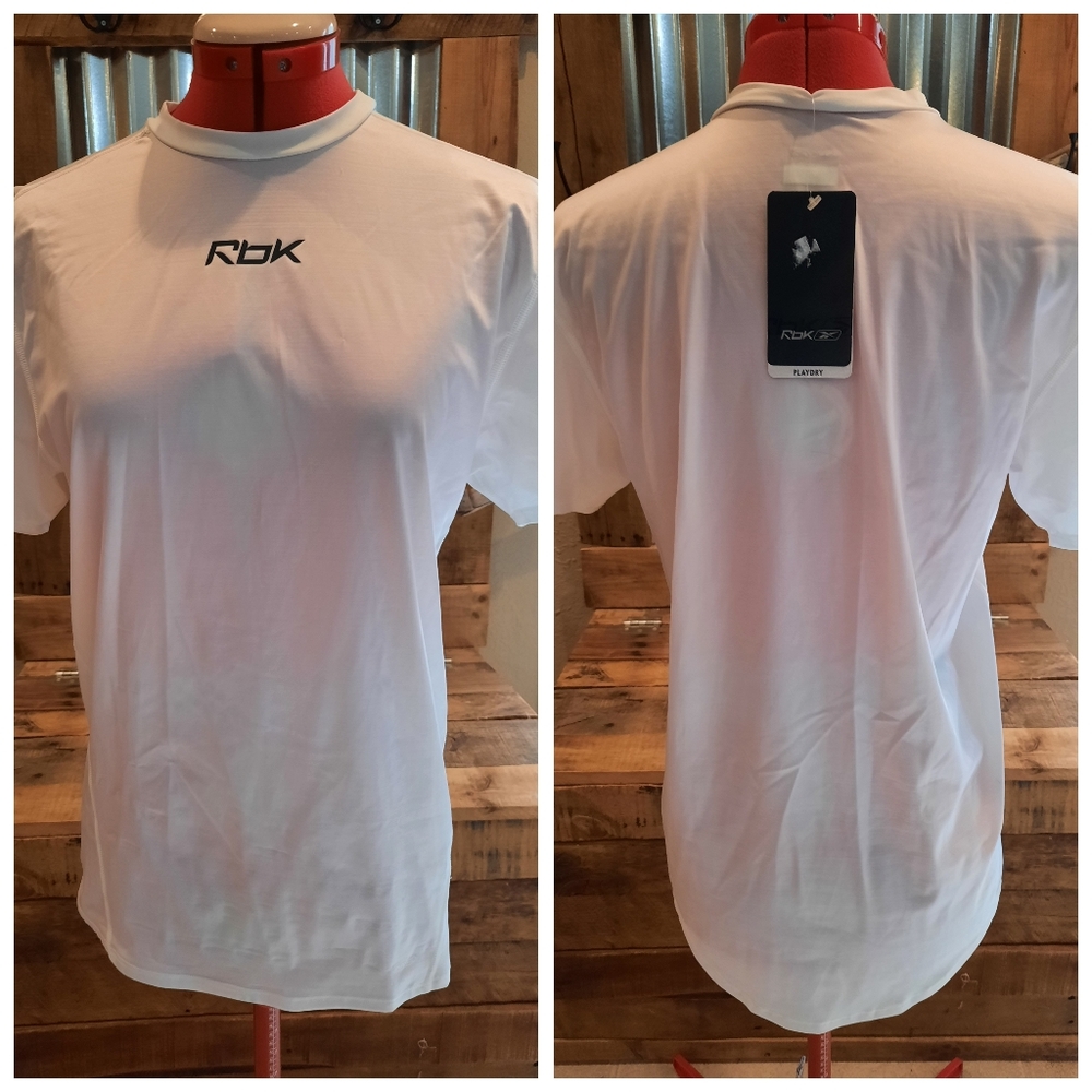 New RBK white compression shirt XL youth play dry sports